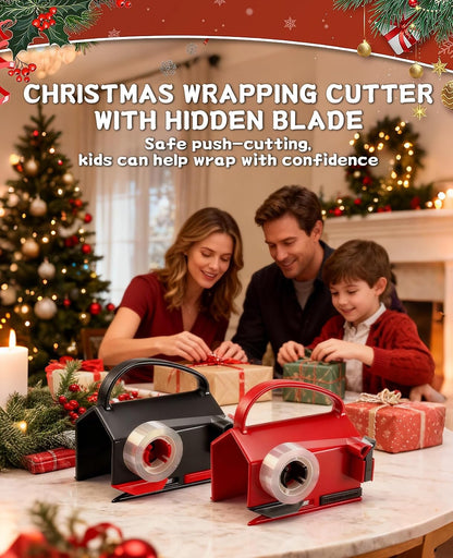 Wrapping Paper Cutter & Tape Dispenser - Dual Use Wrap Cutter Tool
