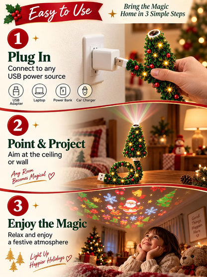 Christmas Tree Projection Night Light - Ceiling Projector