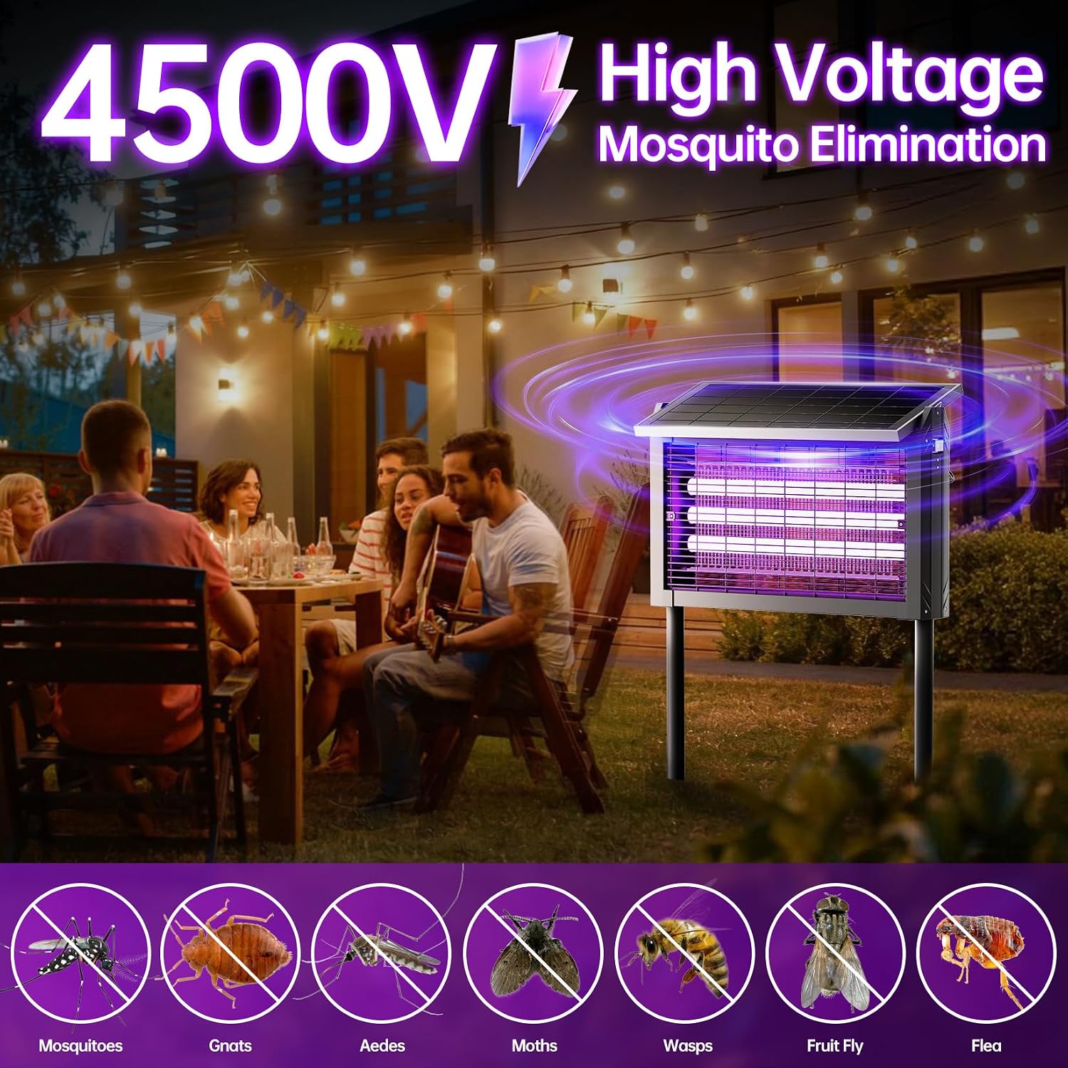 **Professional Solar High-Power Insect Zapper**